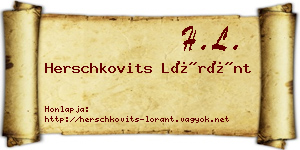Herschkovits Lóránt névjegykártya